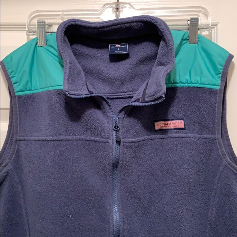 Vineyard Vines - Blue & Green Fleece Vest - Sz. L